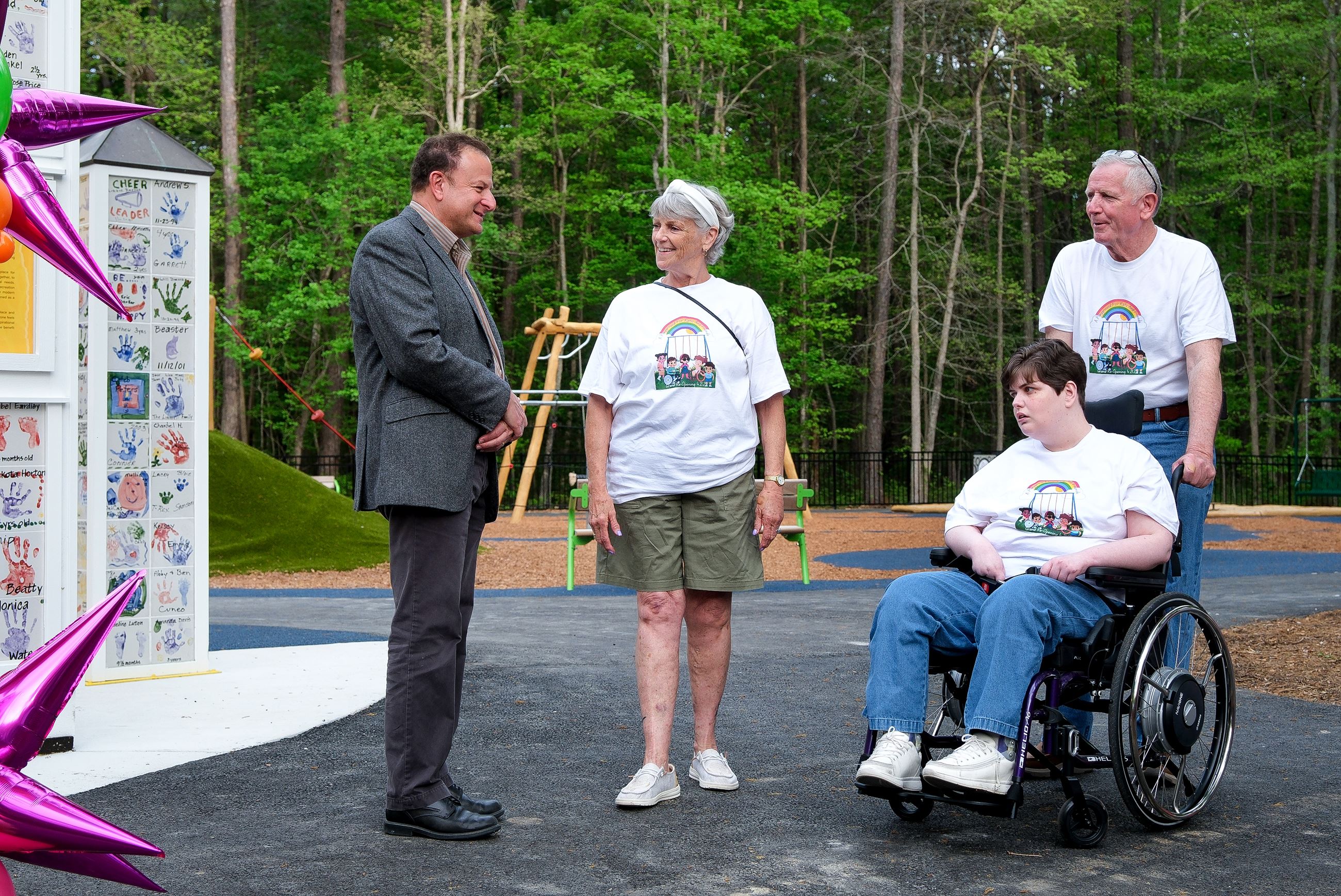 Inclusive playground equipment at A Playground for Katie and Friends