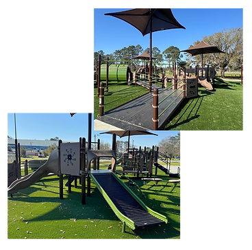Play structures at the AMBUC Park accessible playground