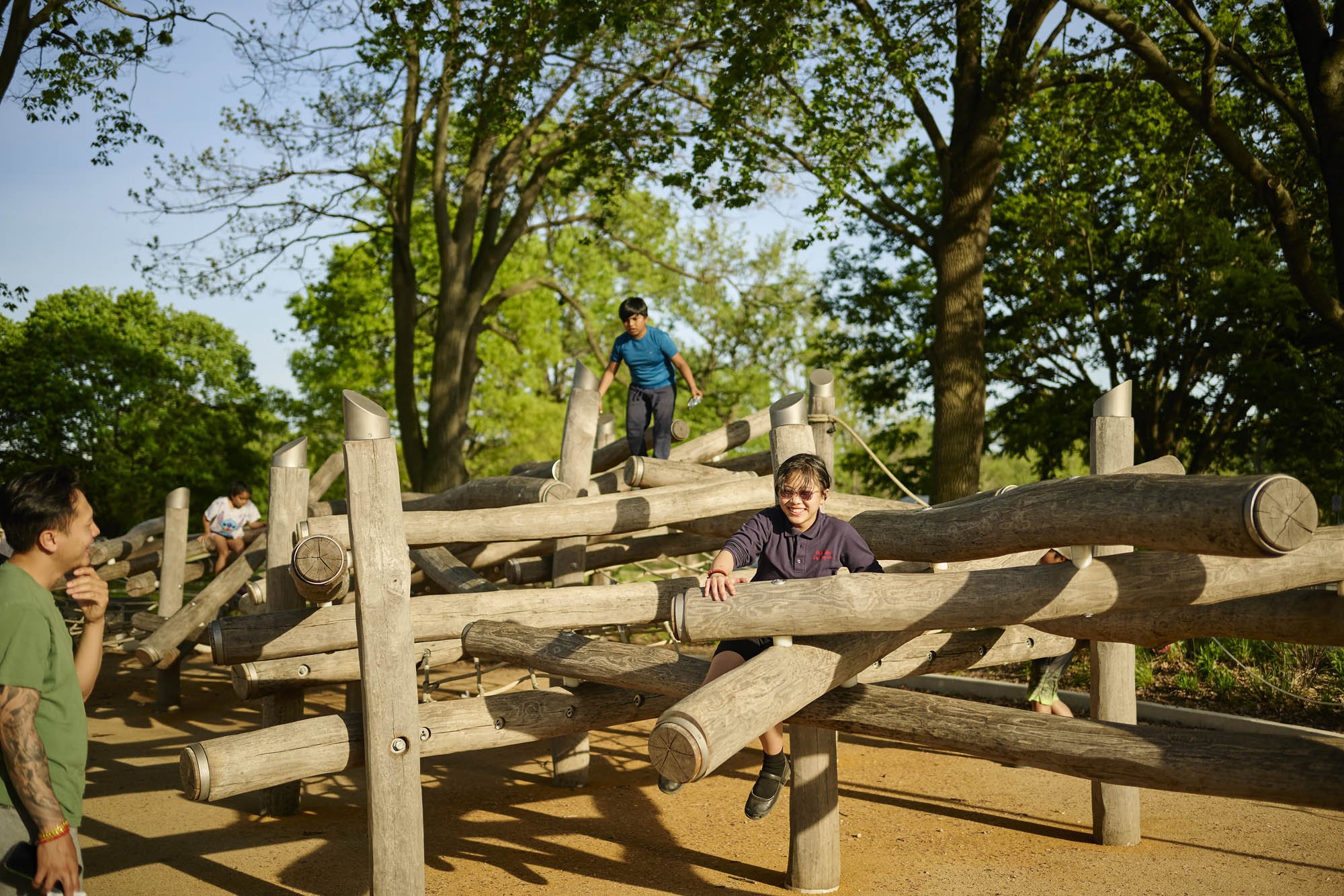 Play area and seating at Anna C. Verna Playground