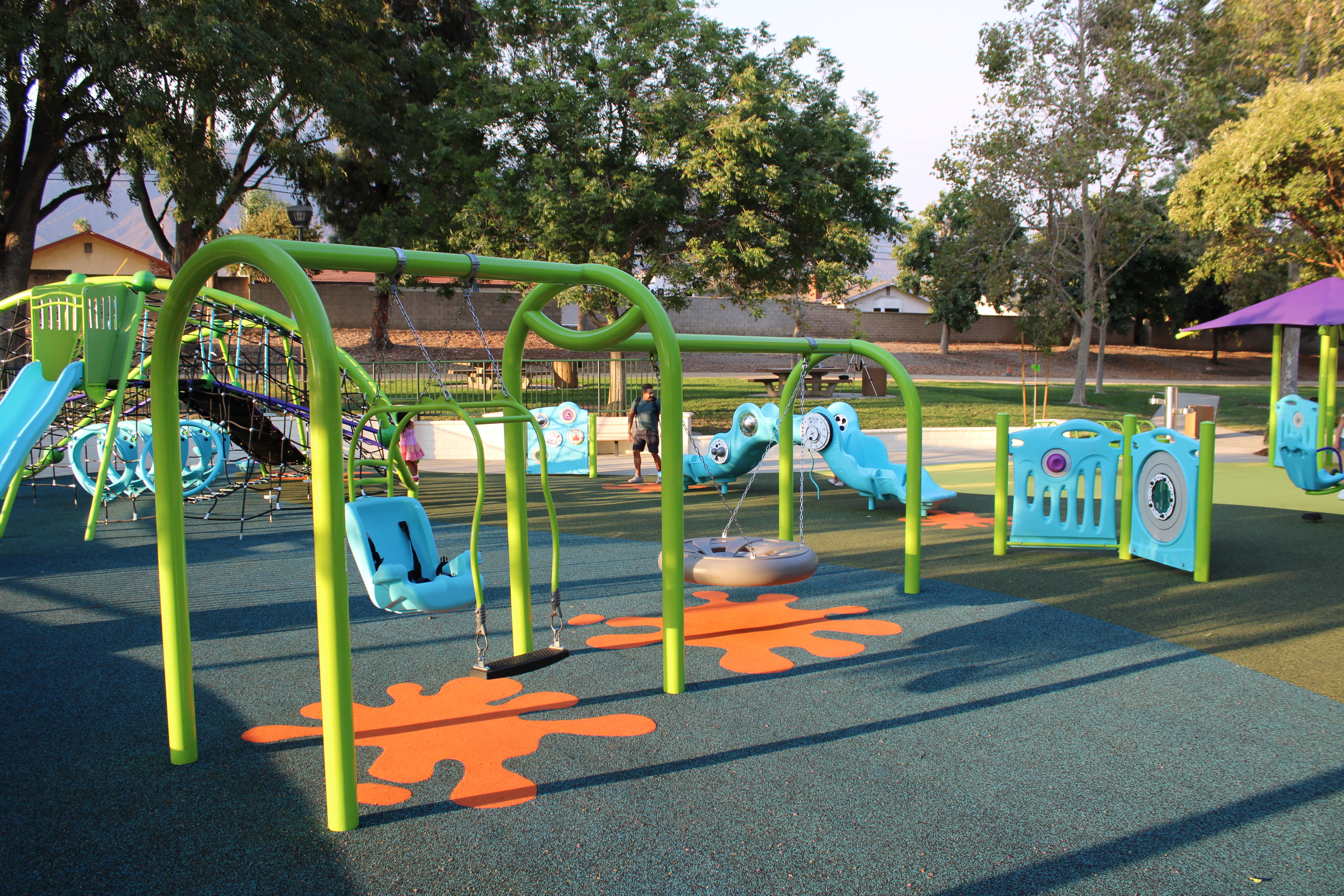 Wide view of Beryl Park East Inclusive Playground
