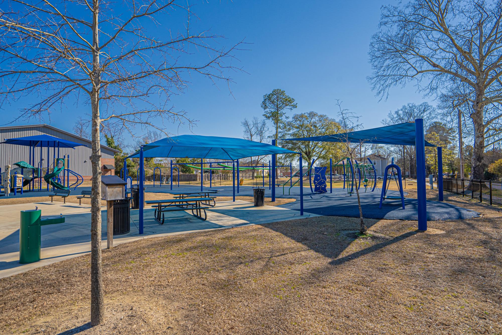 Play structure and surfacing at BK's Playground in Florence