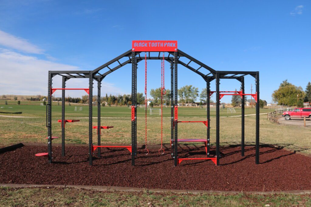 Play structure at Black Tooth Park inclusive playground