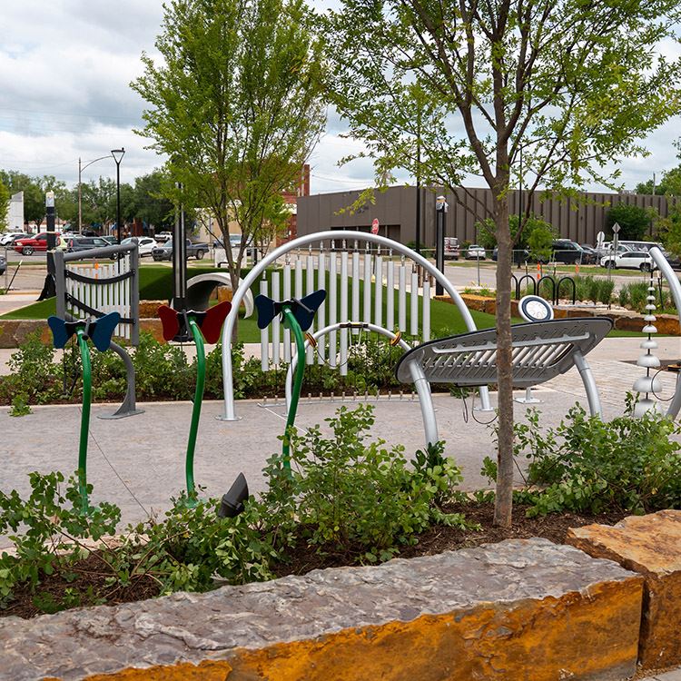 Inclusive music play area at Block 34