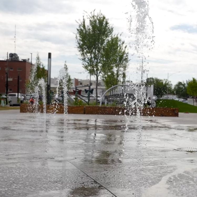 Water feature at Block 34