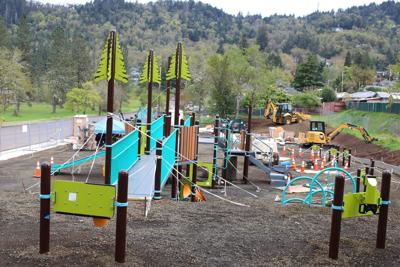 Construction photo of Brown Park's new all-abilities playground