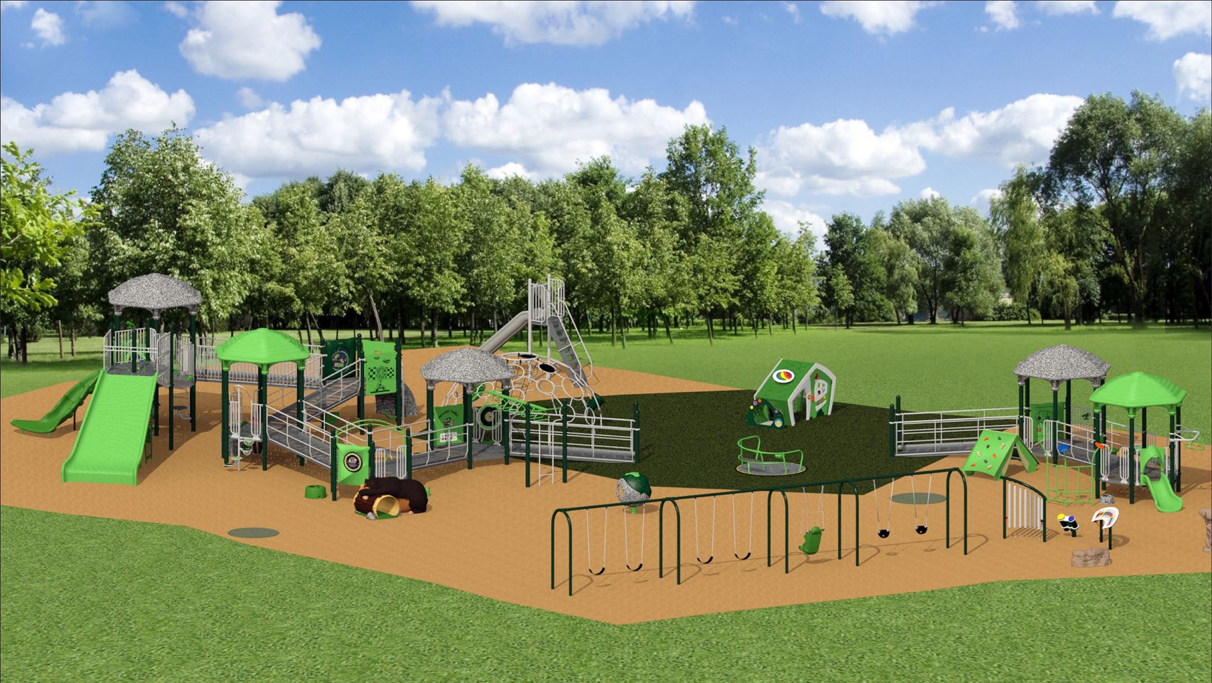 Buckley Park playground construction area in Montrose
