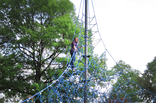 Children's climbing play area at Butler Holmes Park