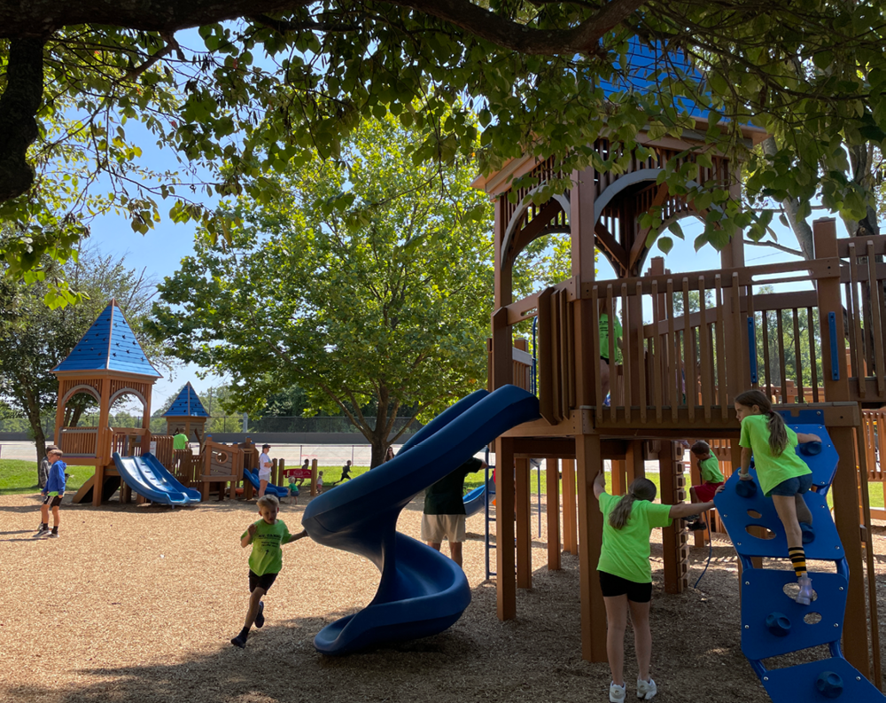 Climbing features at Carrier Park Playground