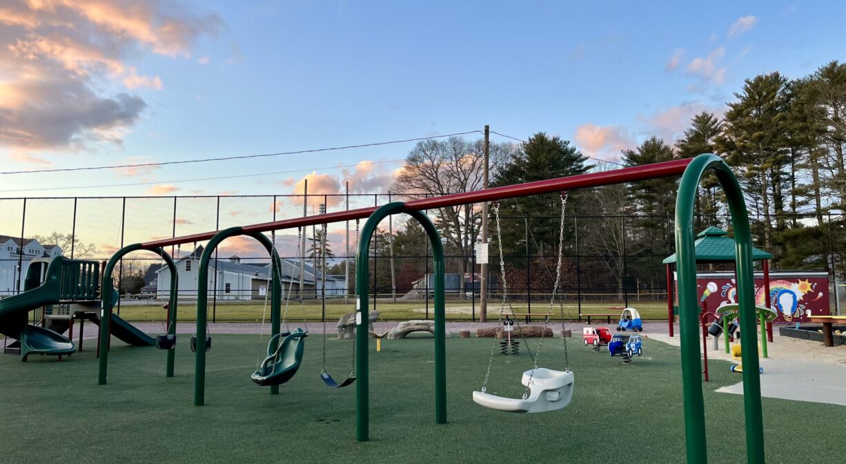 Row of swings at Carver Community Playground