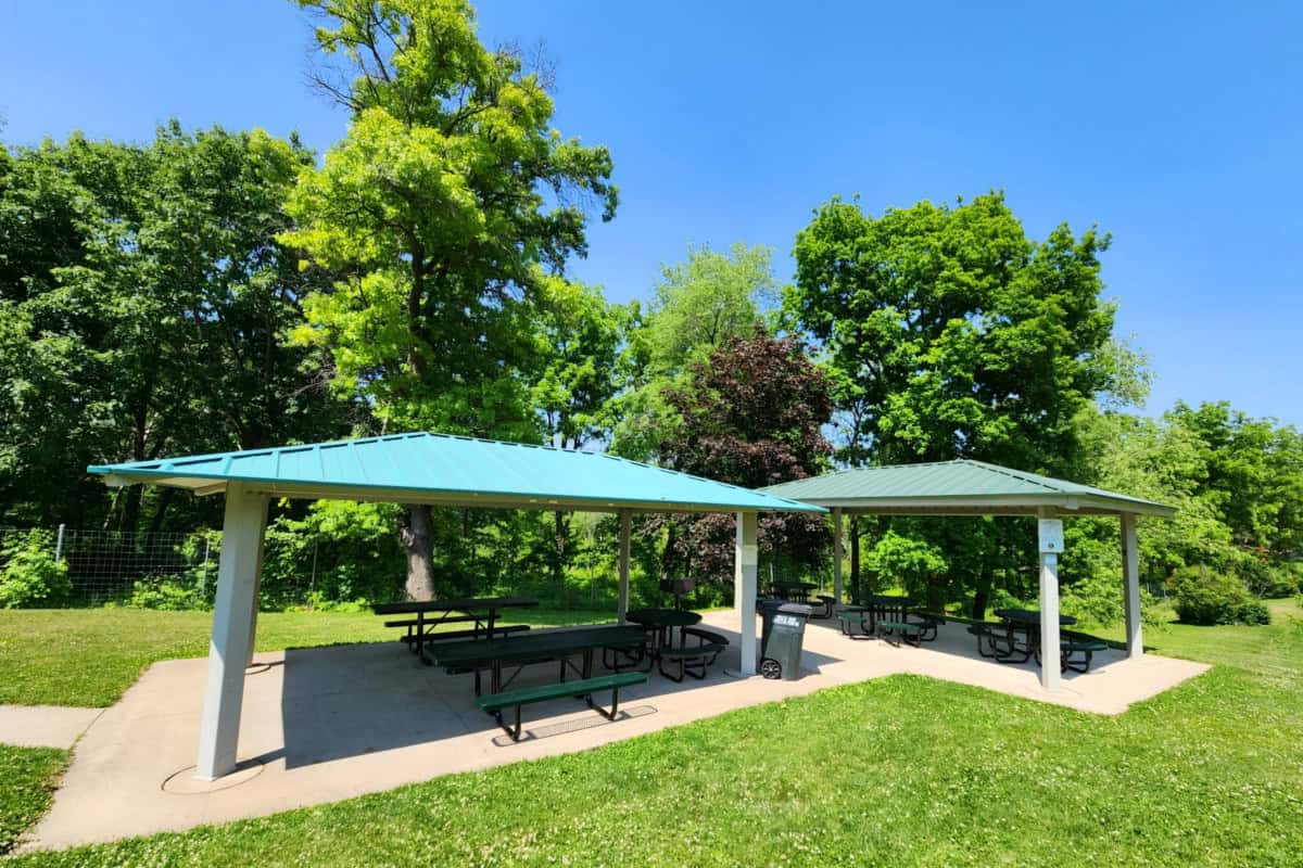 Playground pavilion at Dubuque Arboretum