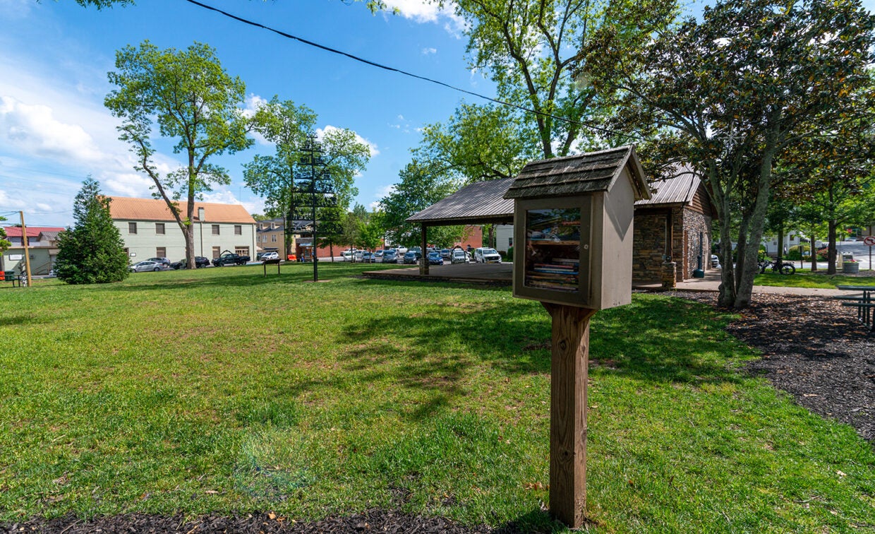 Wide view of Hancock Park in downtown Dahlonega