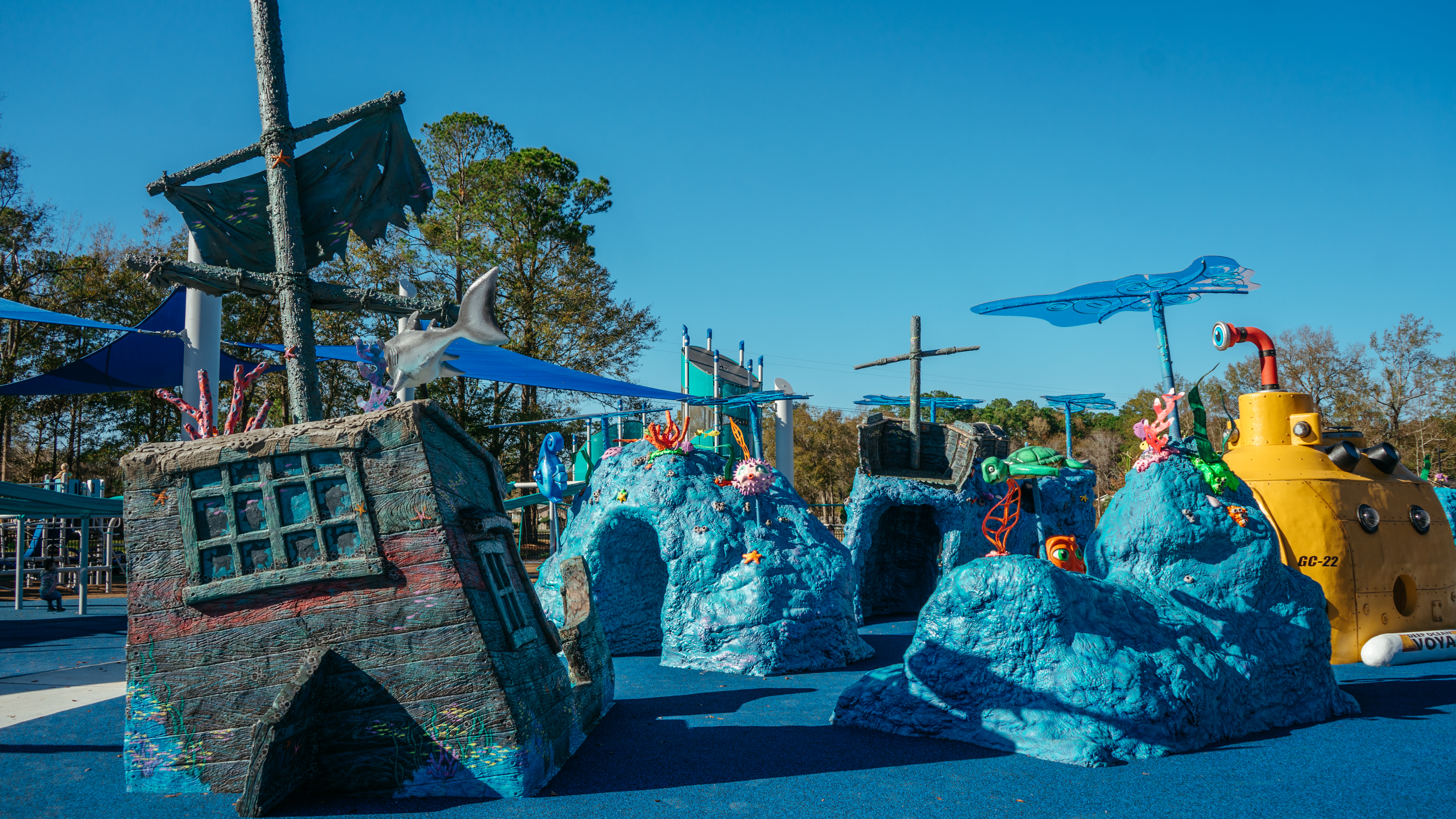 Inclusive playground view at Central Creek Park
