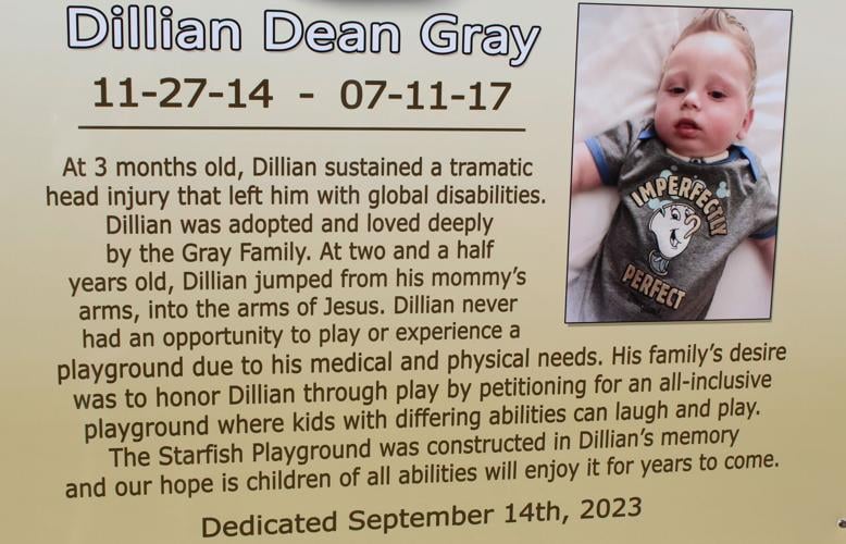 Dedication plaque at Dillian's Place