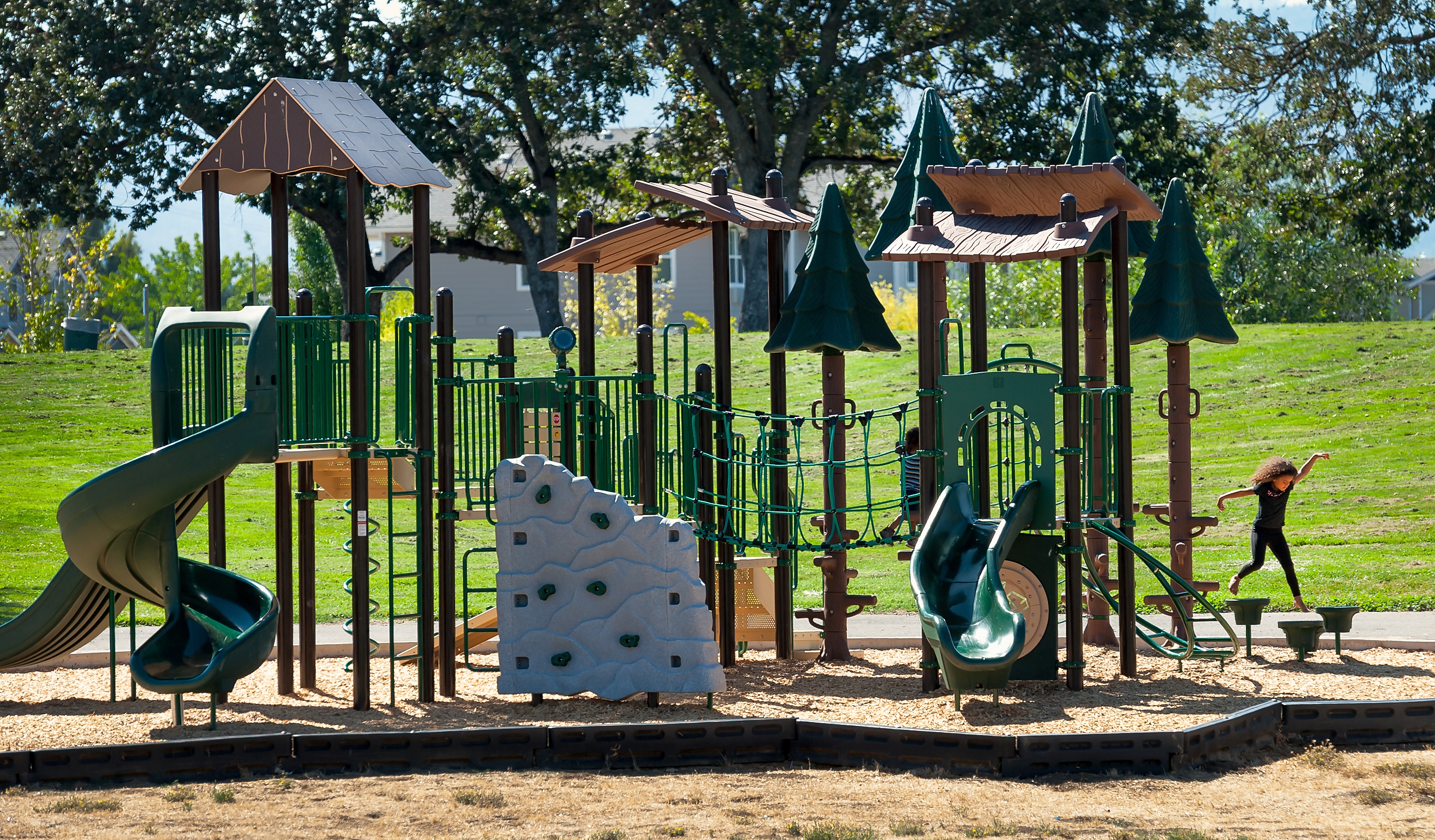 Play area at Donahue-Frohnmayer Park in Medford