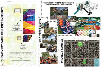 Concept images for the indoor inclusive playground at Fairview Recreation Center