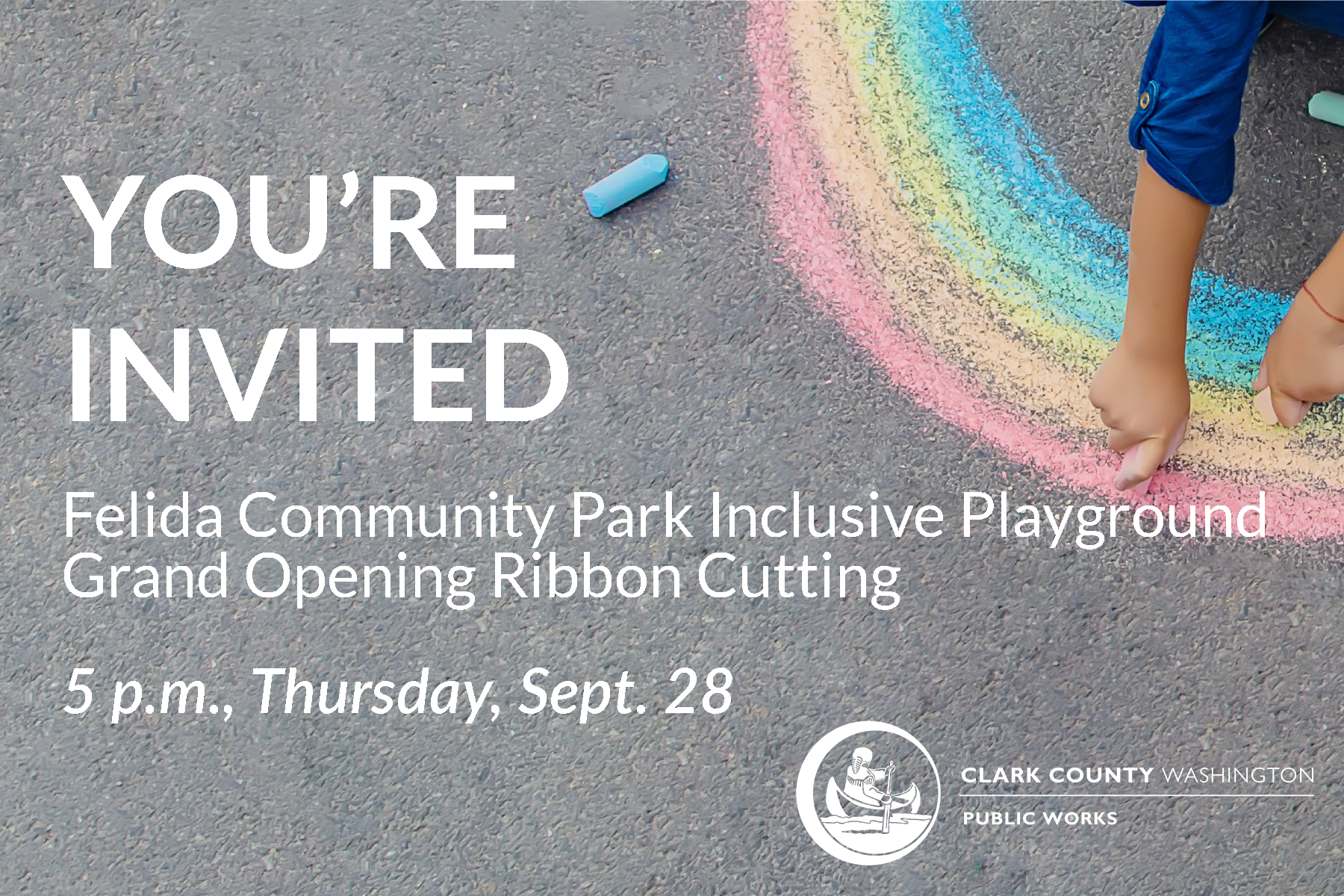 Inclusive play area opening graphic for Felida Community Park