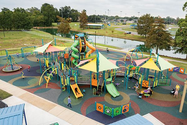 Play area at Field of Dreams inclusive playground in Bossier City