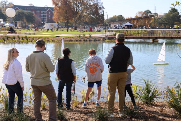 Families using Finlay Park playscape area