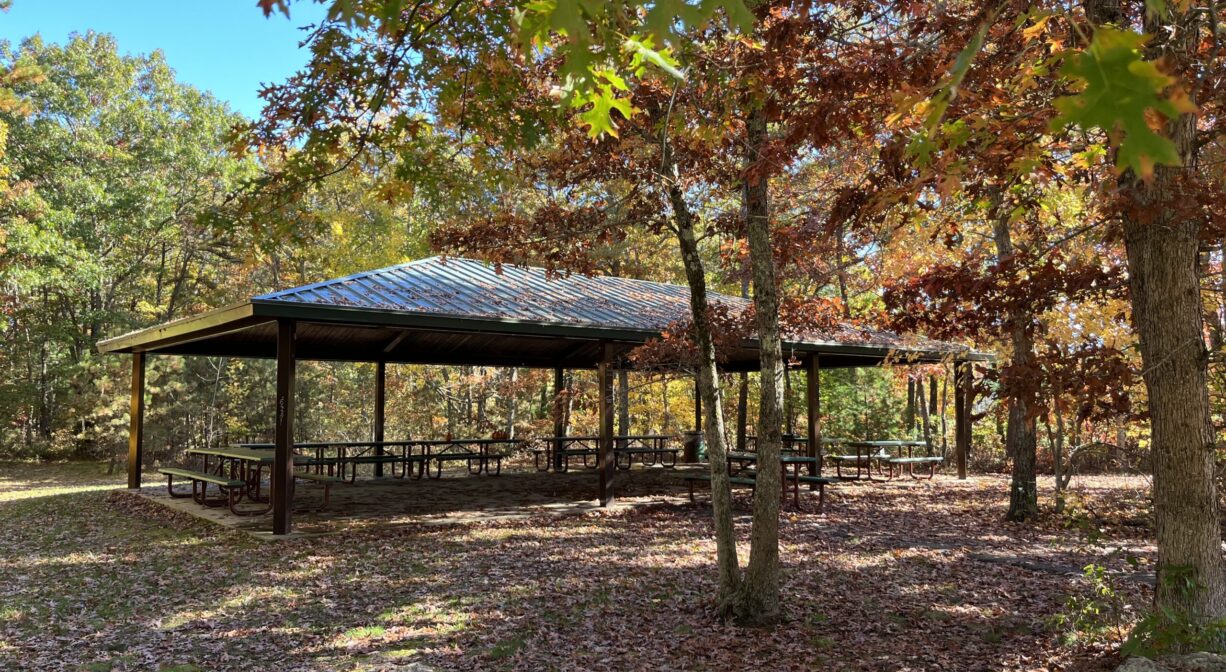 Shade pavilion at Forges Field Recreation Facility