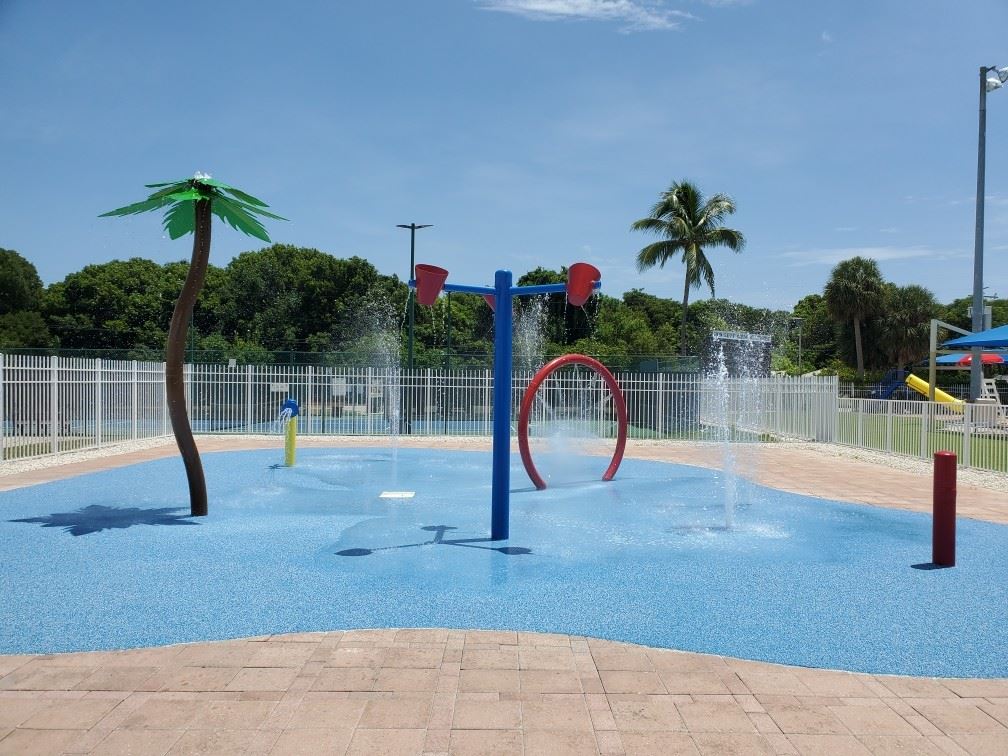 Splash pad play environment at Founders Park