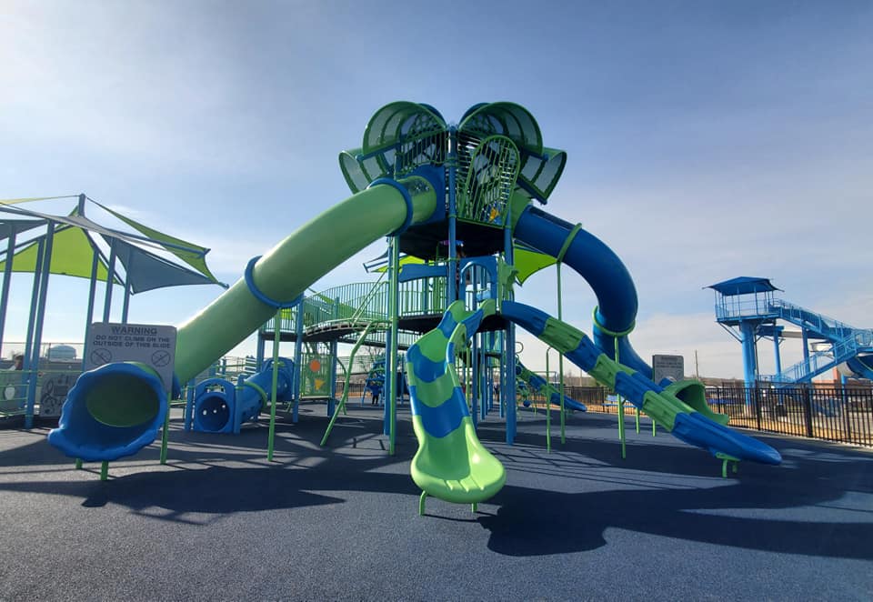 Inclusive play structures and surfacing at Funtopia in Elizabethtown