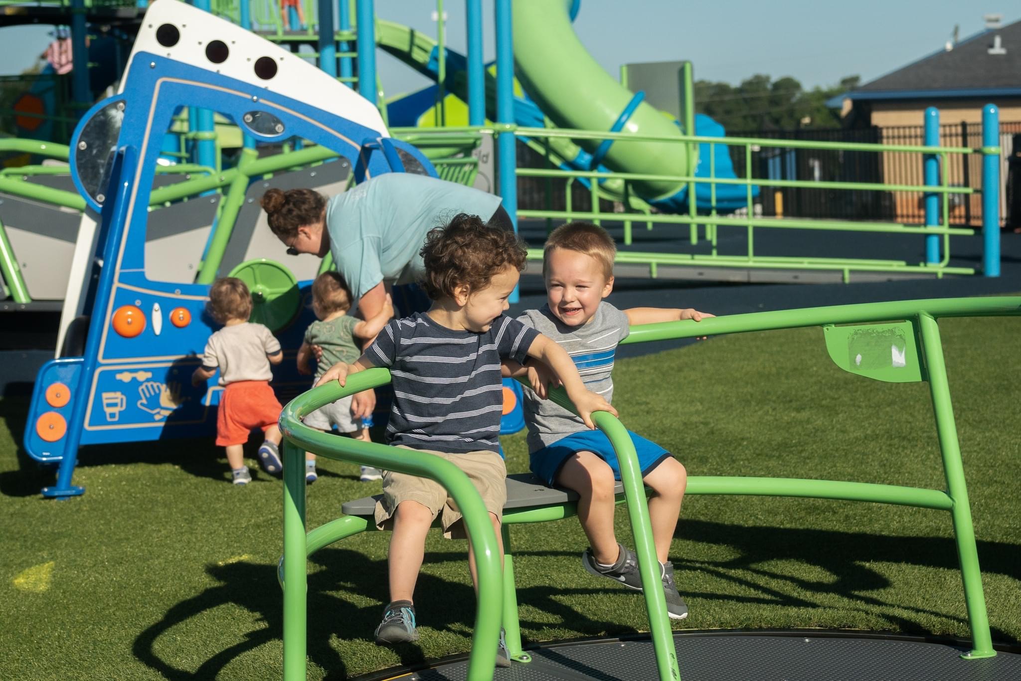 Playground structure at Funtopia with accessible layout