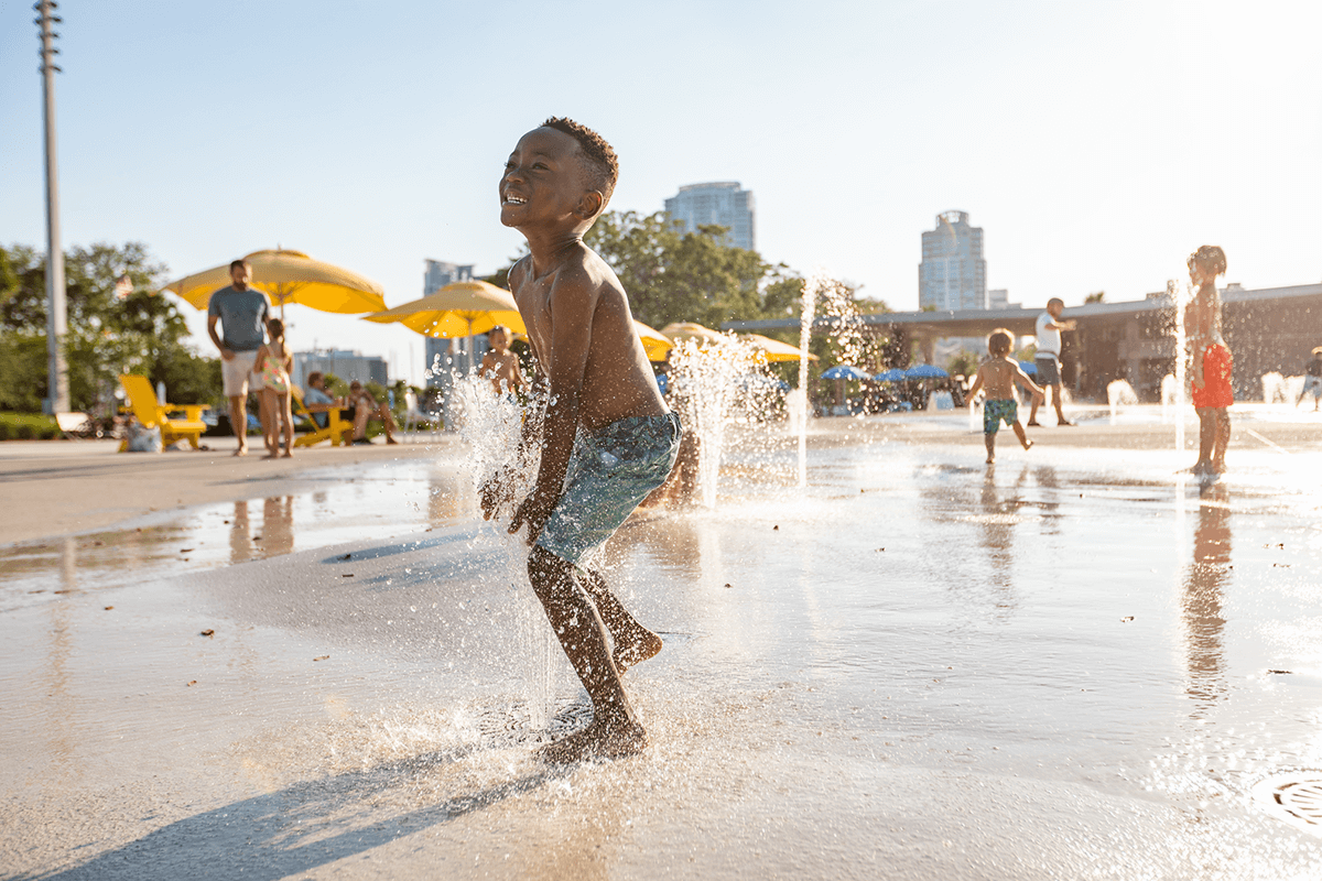 Splash pad at the St. Pete Pier