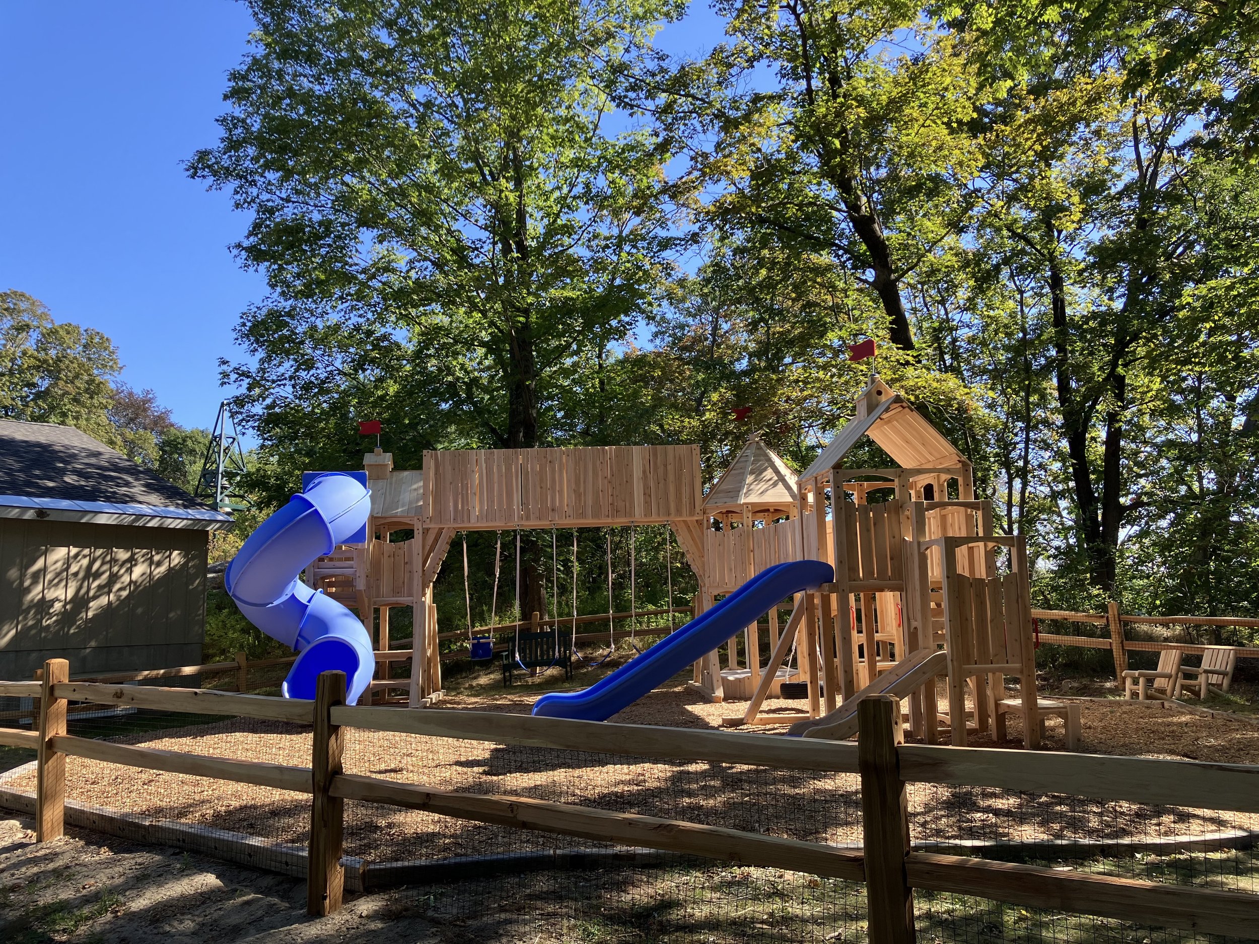 Side view of the Grace Park playground and surrounding play zone