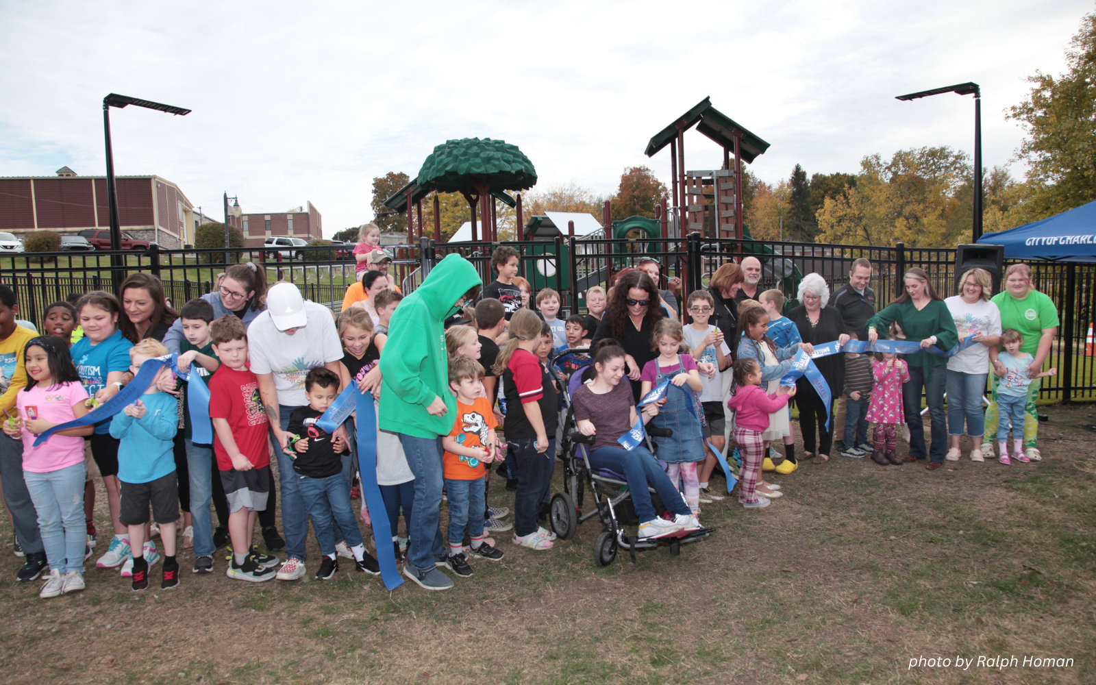 Ribbon cutting for the accessible playground at Greenway Park