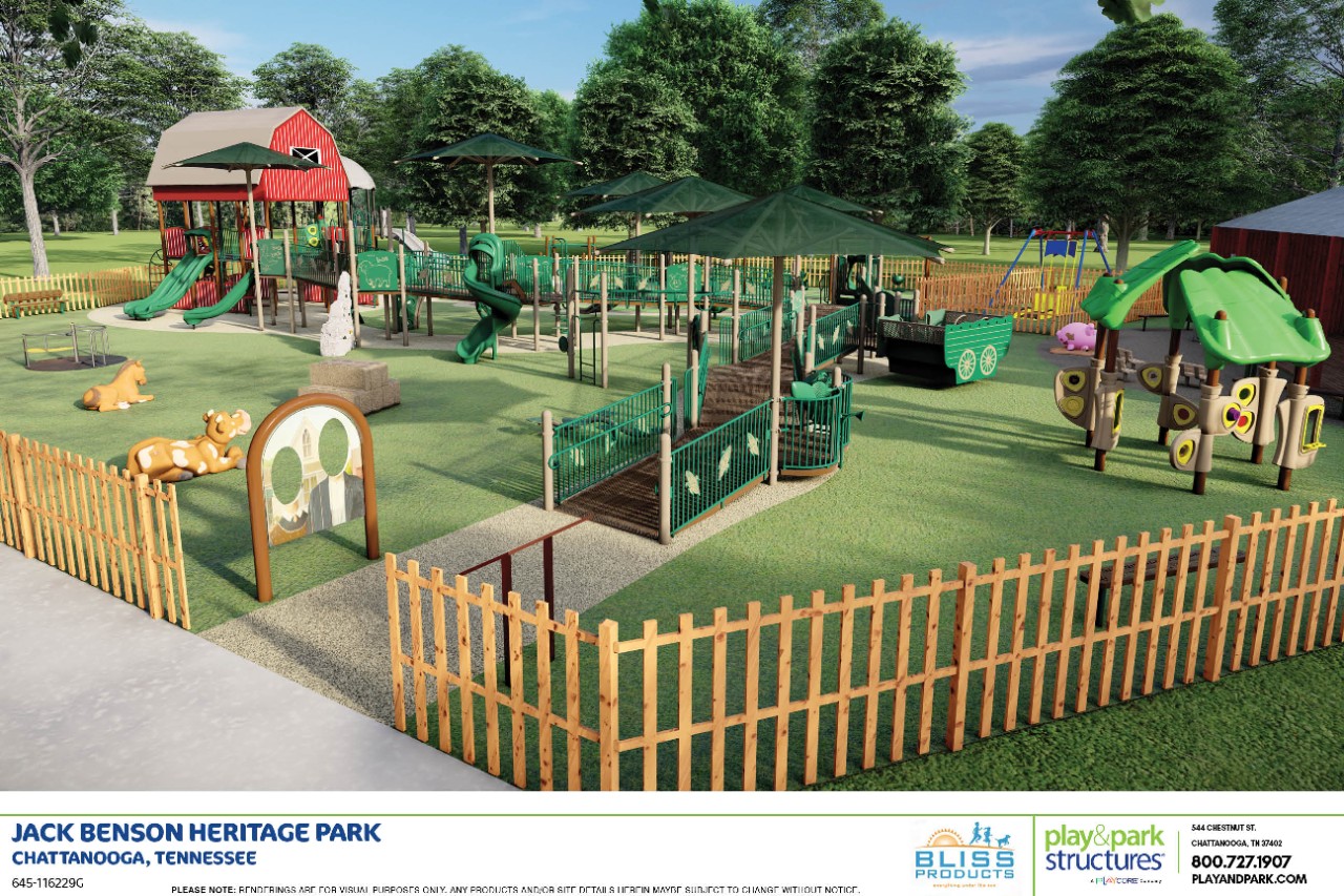 Rendering of Harvest Playground at Jack Benson Heritage Park