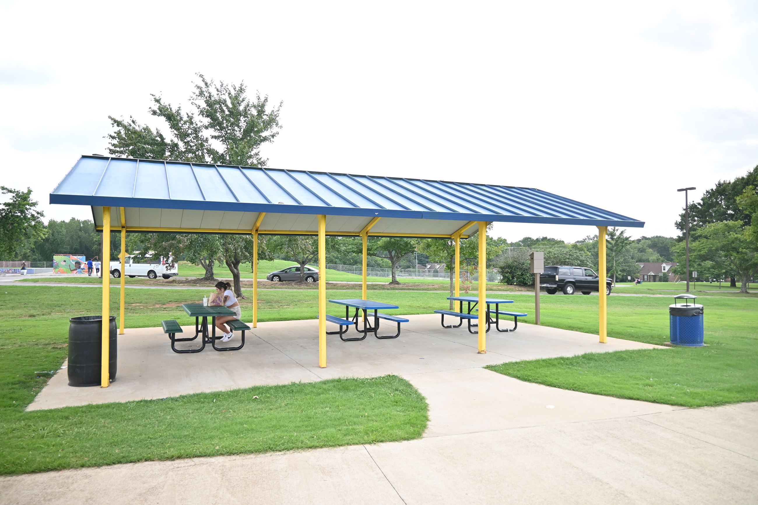 Pavilion near the play area at Heritage Park in Clarksville