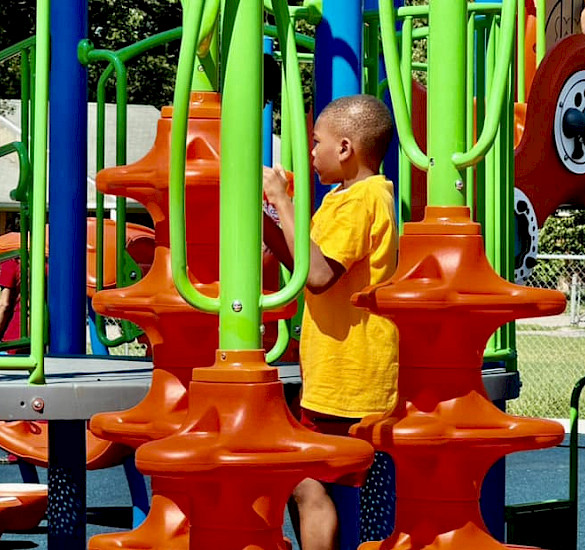 Play equipment at Hicks Park Inclusive Playground in West Memphis