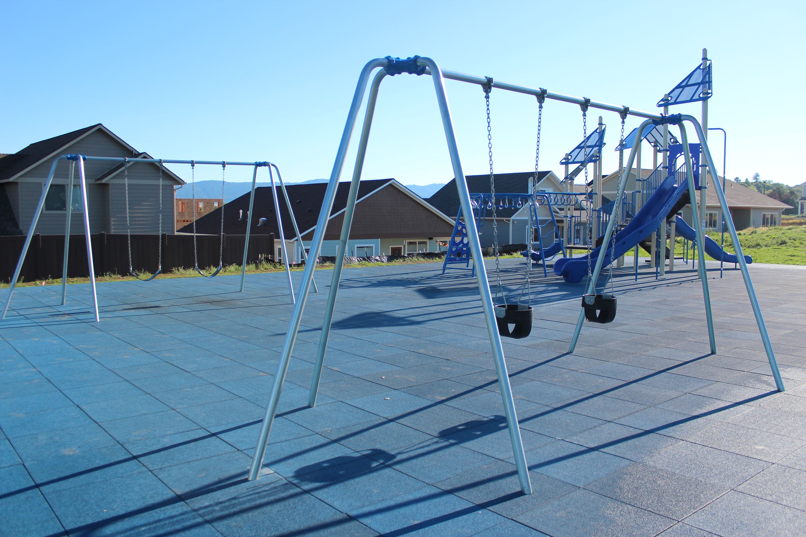 Swings and playground at Indian Hills Park in Moscow
