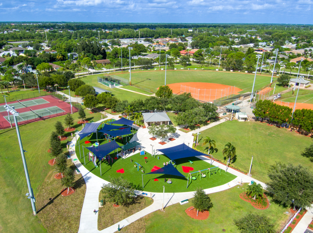 Aerial view of Jessica Clinton Park