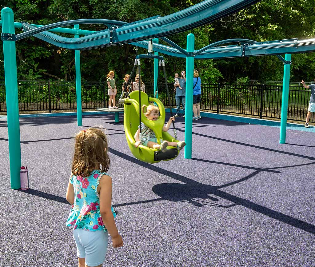 Double zipline at Kaleidoscope Playground