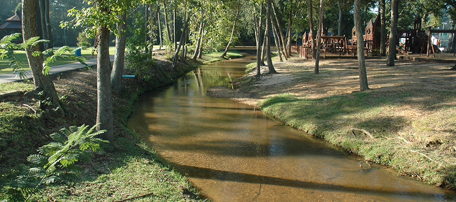 Village Green and Mill Creek area connected to Kids' Kingdom