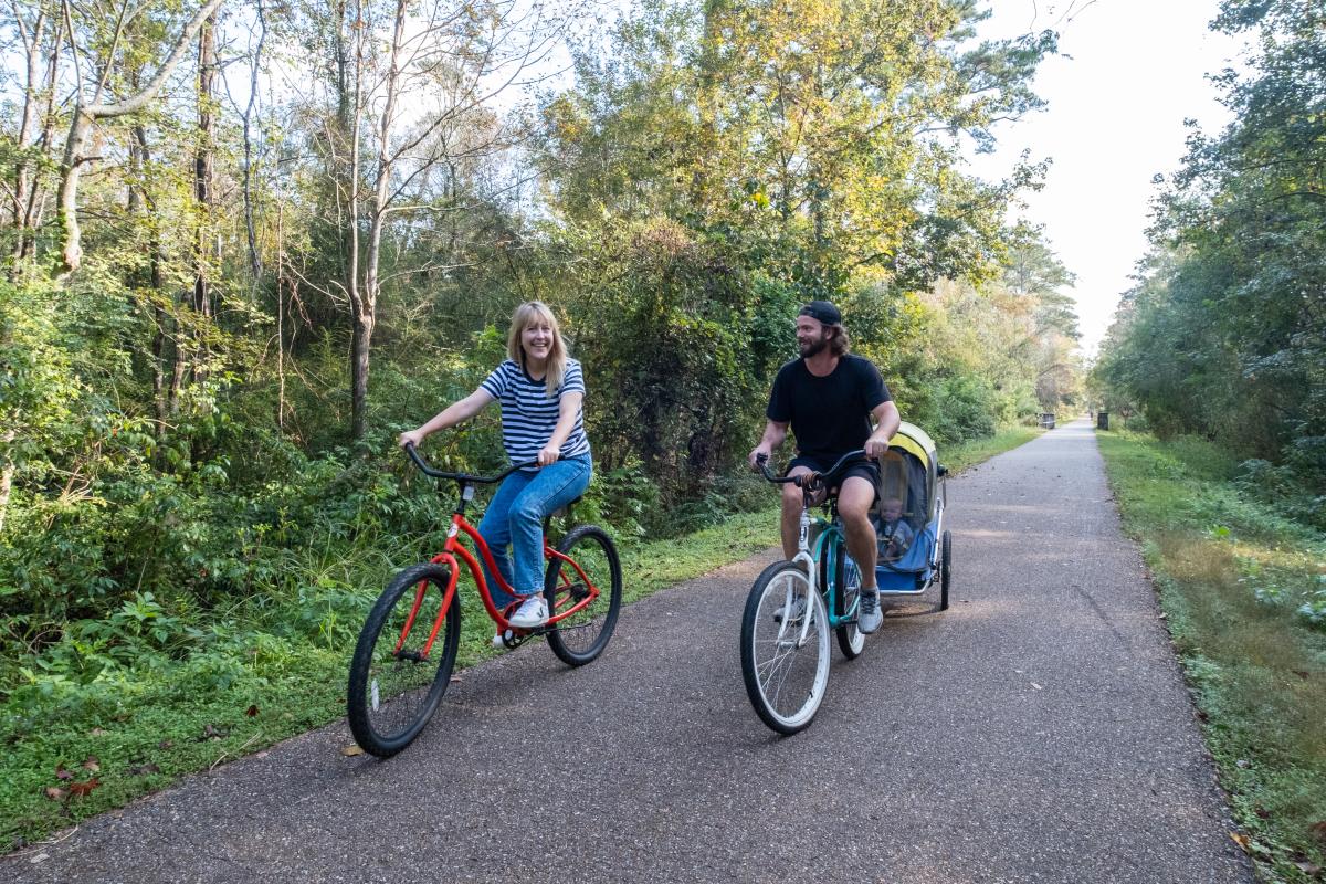 Family-friendly trail and recreation area at the Koop Drive Trailhead in Mandeville