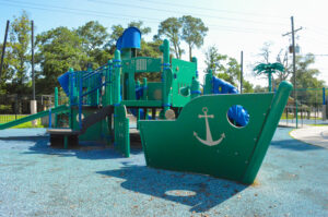Play structures at Kidz Kove Discovery Park in Gonzales