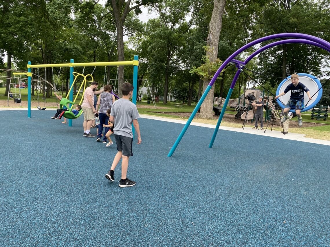 Another city image of La Follette Park's new inclusive playground