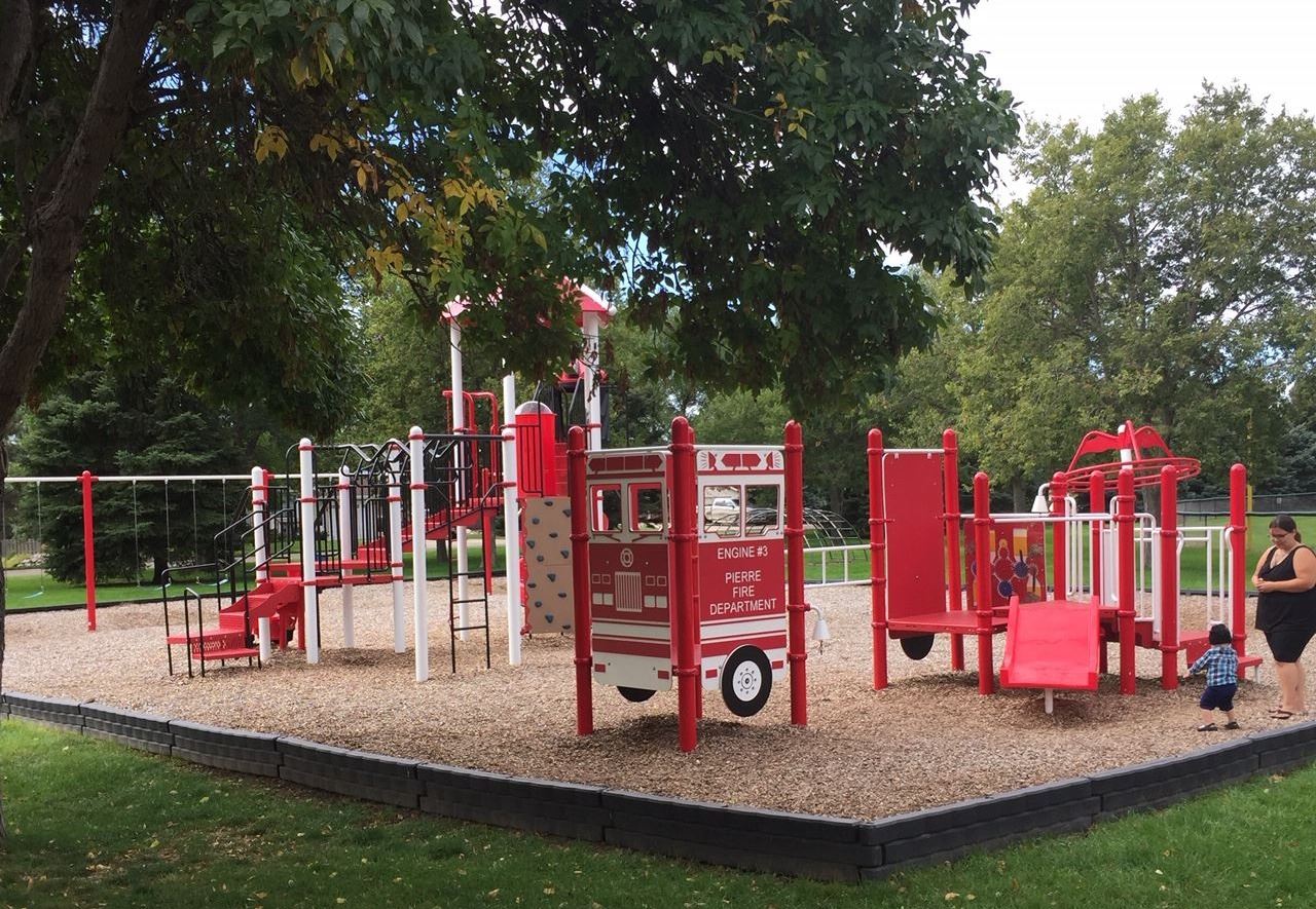 Playground equipment at LaBarge Park