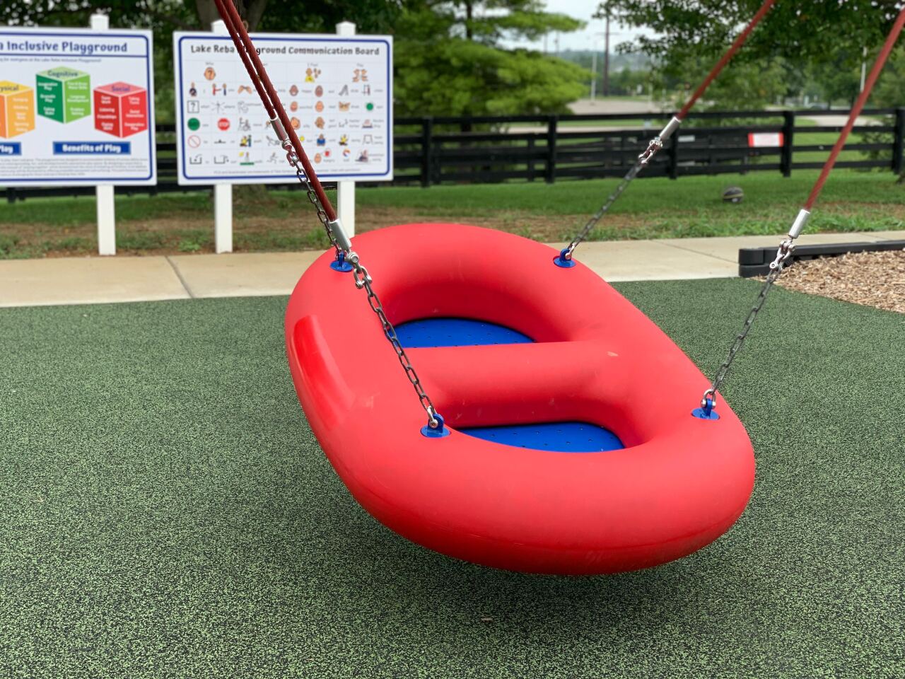 Accessible play area at Lake Reba Inclusive Playground