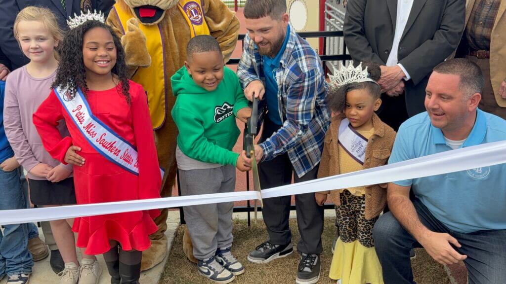 Ribbon cutting at the Latimer Lakes Park inclusive playground