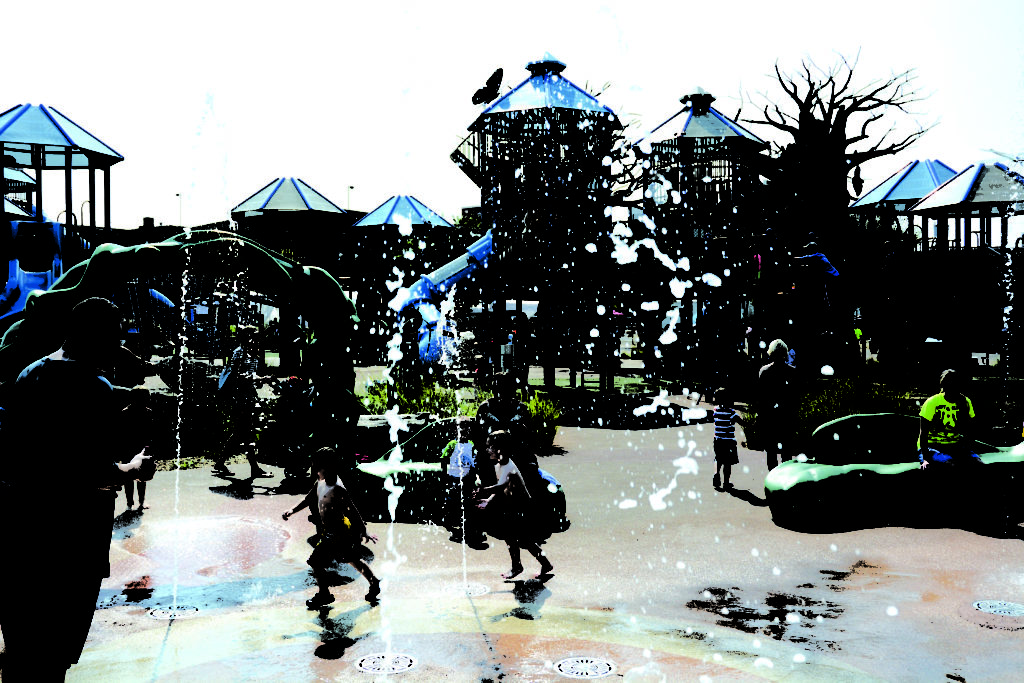 Play and riverfront setting at Smothers Park