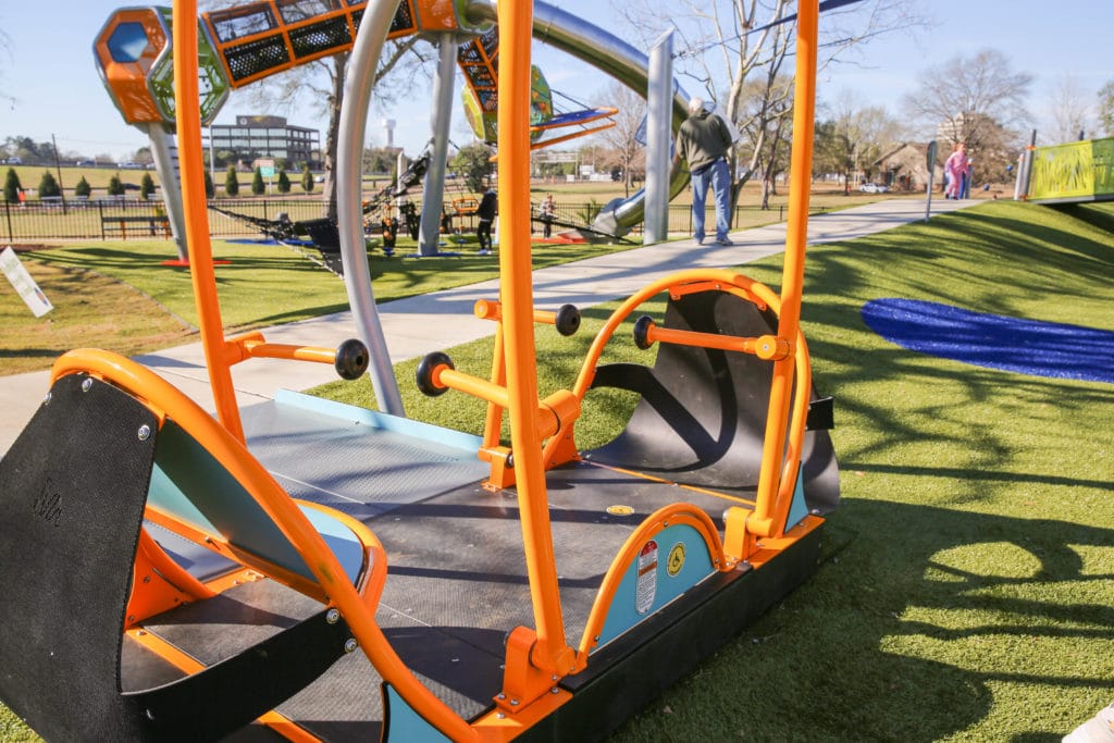 We-Go accessible swing at LeFleur's Bluff Playground