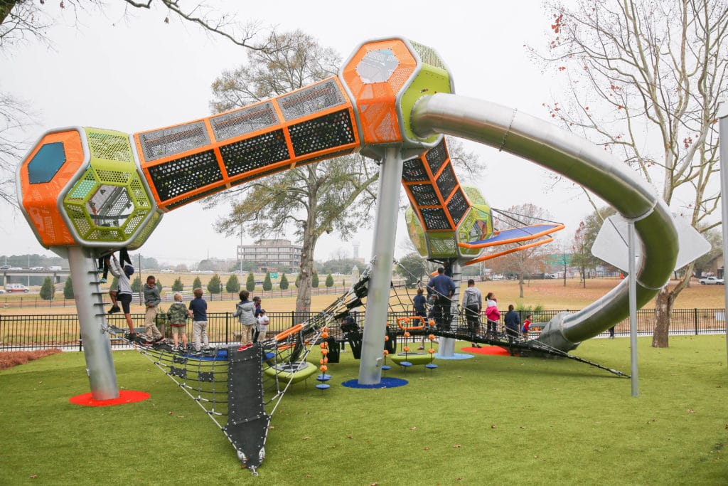 Hedra Tower play structure at LeFleur's Bluff Playground