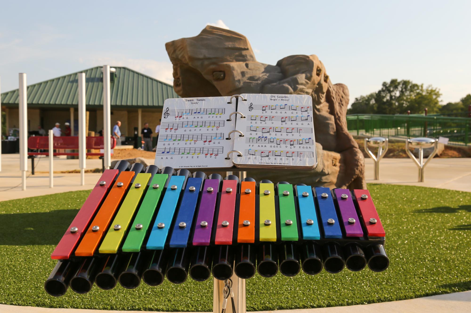 Musical play area at Leo's Landing