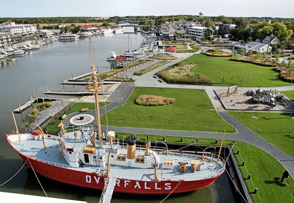 Canalfront Park in Lewes viewed from above