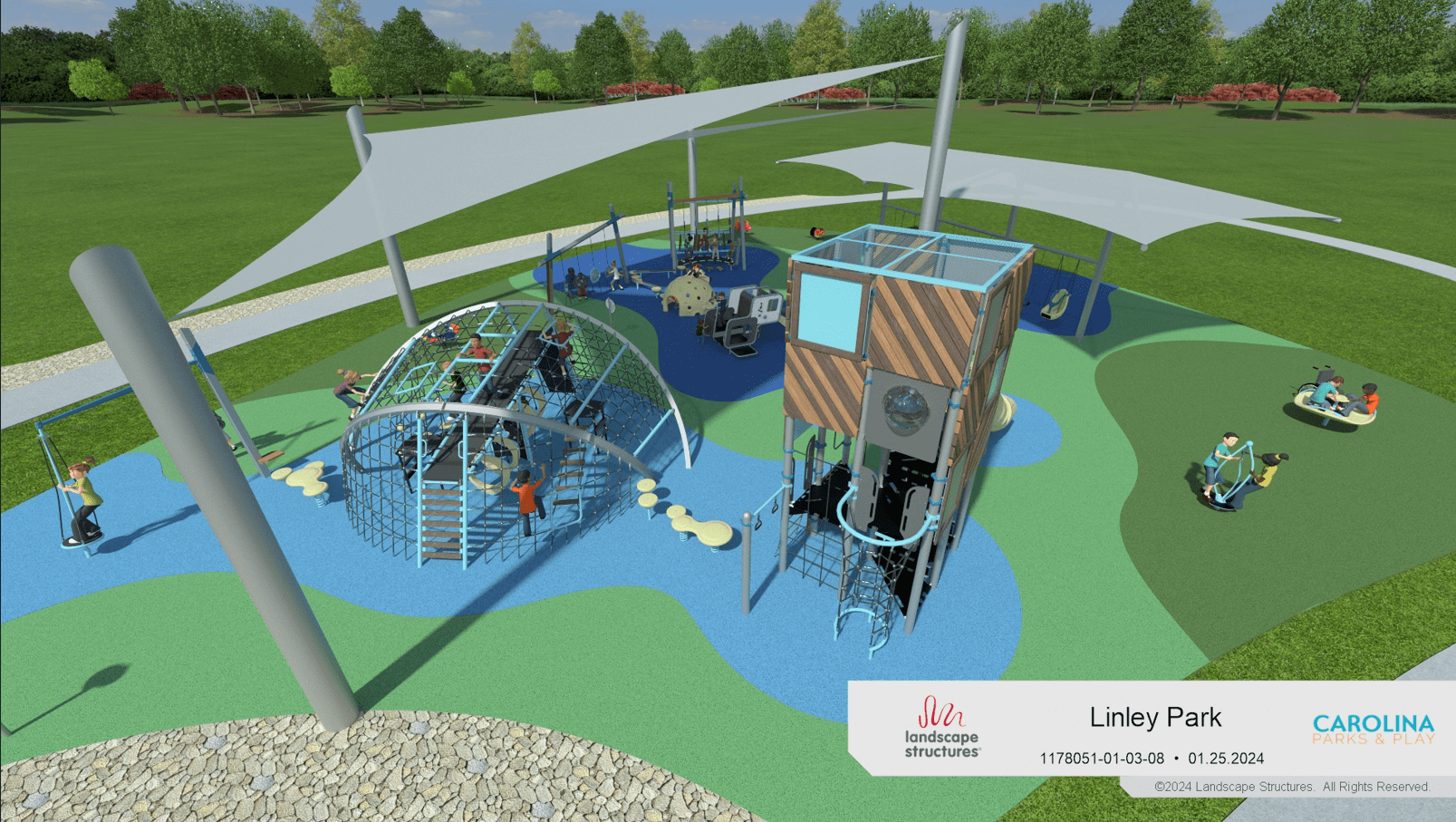 Overall view of Linley Park playground design