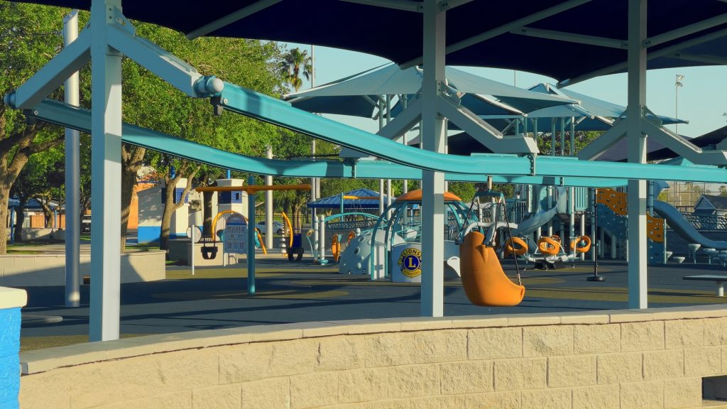 Accessible zipline at Lions Park in Mission