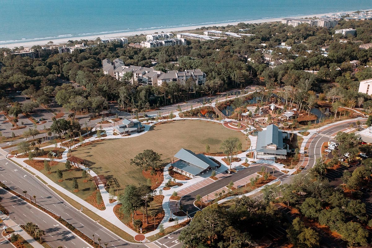 Aerial view of Lowcountry Celebration Park in Hilton Head Island